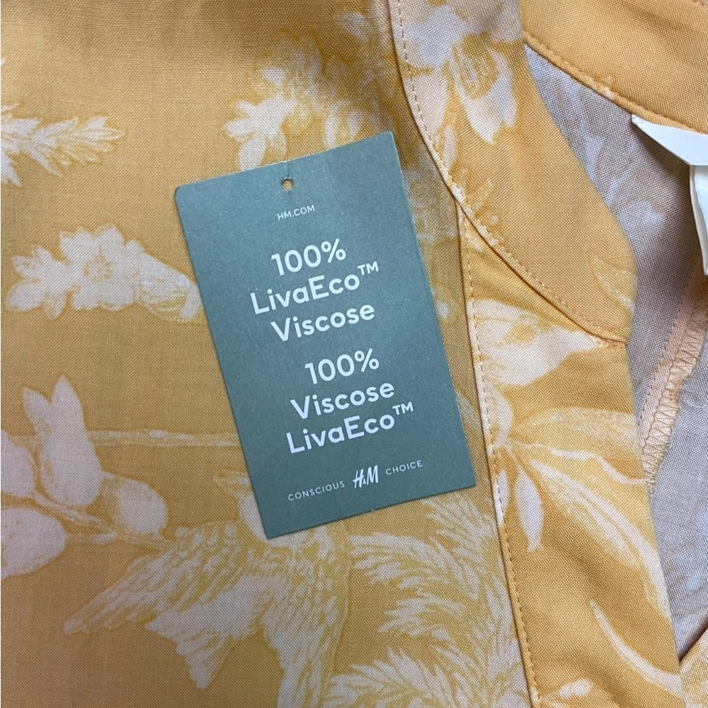 H&M Floral Yellow Dress ~ New - Picture 11 of 12